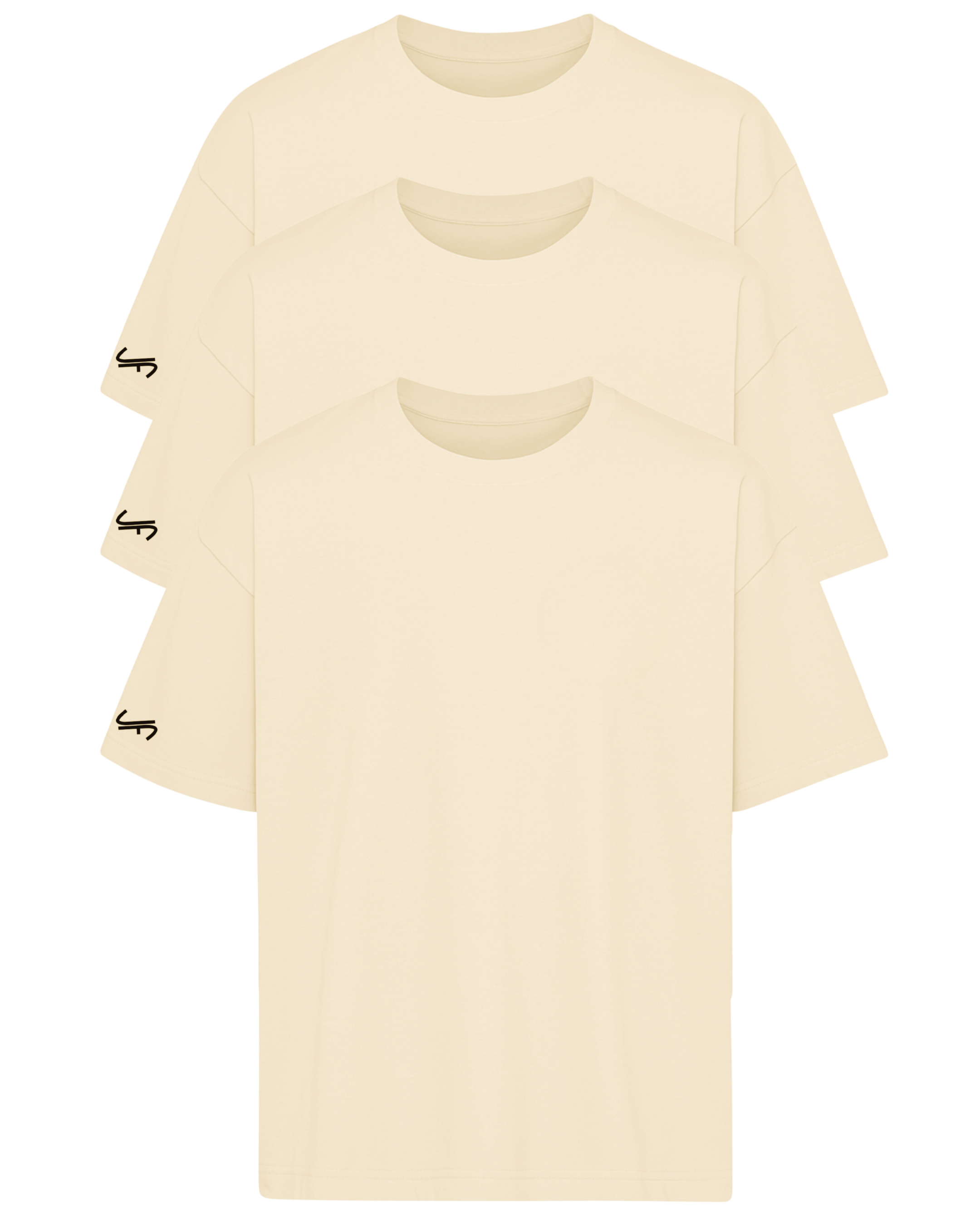 Kit   com   3   Camisetas   Oversized   Lisa   Algodão   Off White